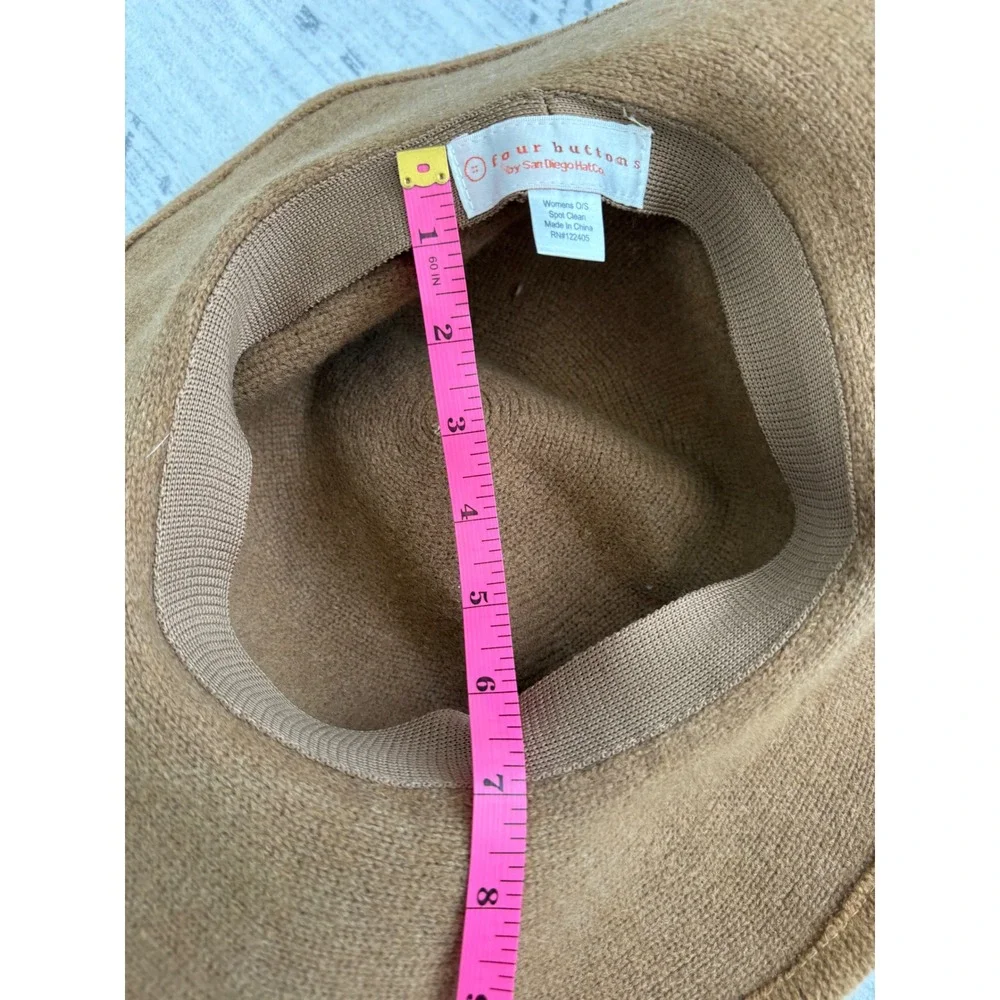 Four Hutons San Diego Hat Co Camel Wool Blend Wide Brim Rancher Hat OS
